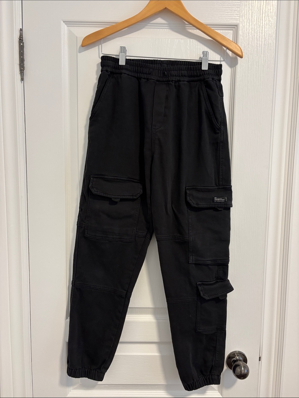 Zara Black Cargo Joggers with Multiple Utility Pockets